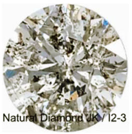 Diamond showing inclusions