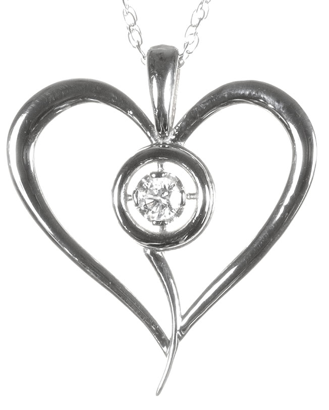 all 9ct white gold heart pendant with lab diamond lab diamond heart