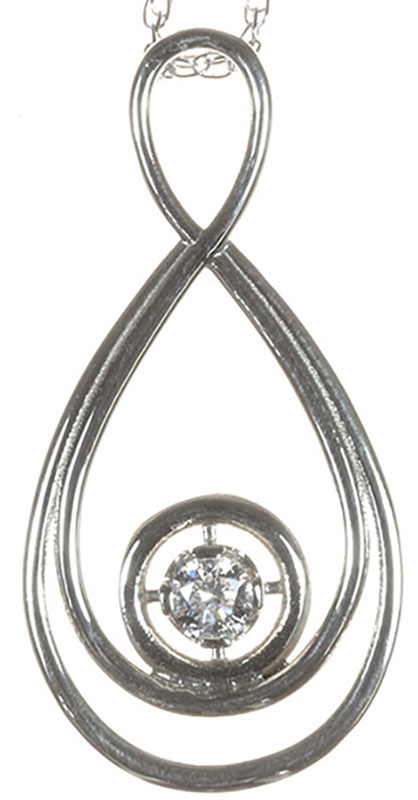 9ct white gold double tier pendant set with Lab diamond double tier pendant