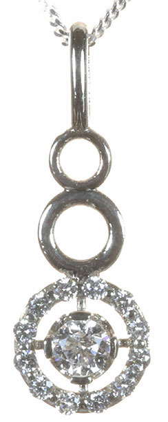 9ct white gold drop pendant with lab diamond halo drop pendant with halo