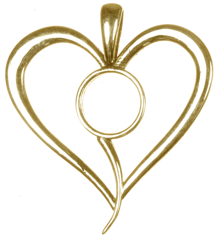 EY heart frame 9ct yellow gold EY heart frame