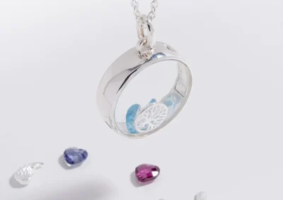 Stow Medium Silver Locket with charms and Birthstones